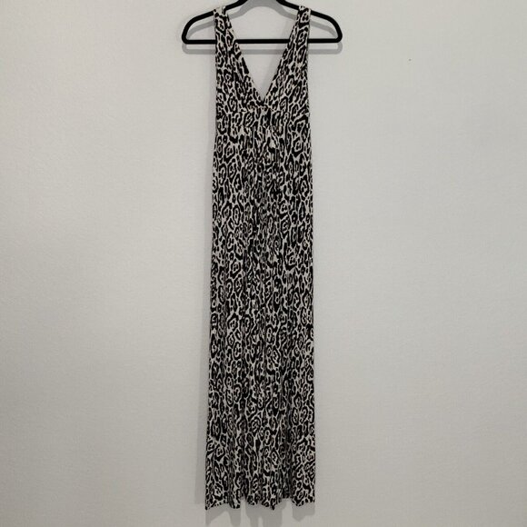 Tart Women's Flowy Leopard Animal Print V-Neck Empire Stretch Maxi Dress Size S - Picture 3 of 8